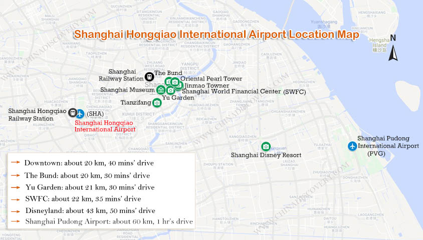 Shanghai Hongqiao International Airport Location Map Shanghai Hongqiao International Airport