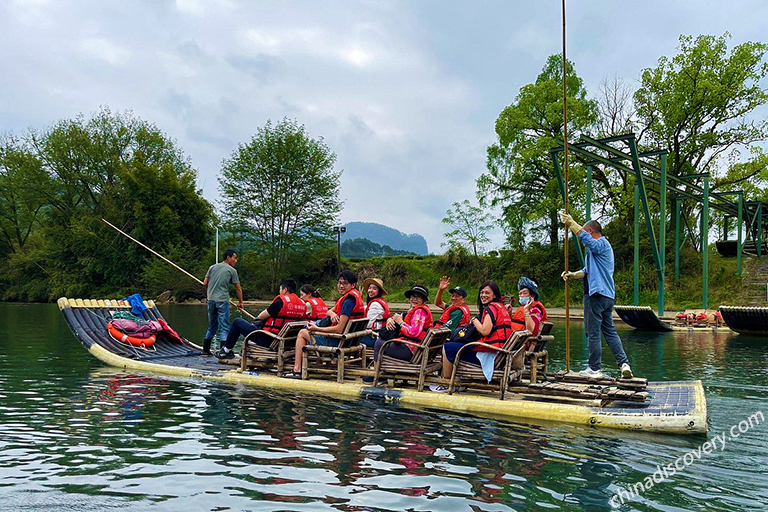Rafting on the Nine Bend Stream China in August