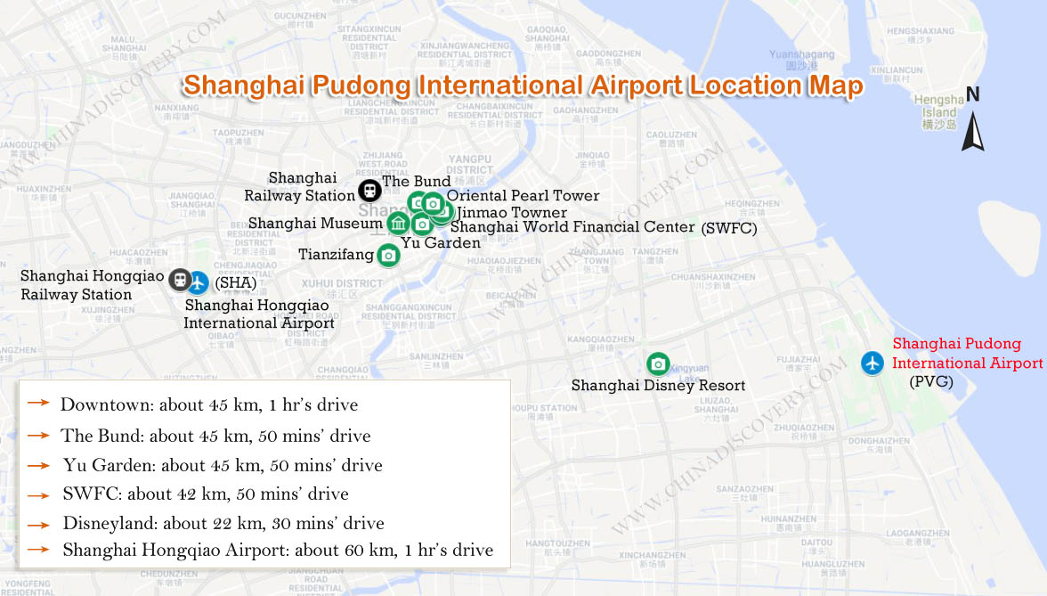 Shanghai Pudong International Airport Location Map Shanghai Pudong International Airport