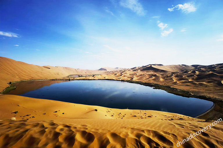 Yinderitu Lake in Badain Jaran Desert Badain Jaran Desert
