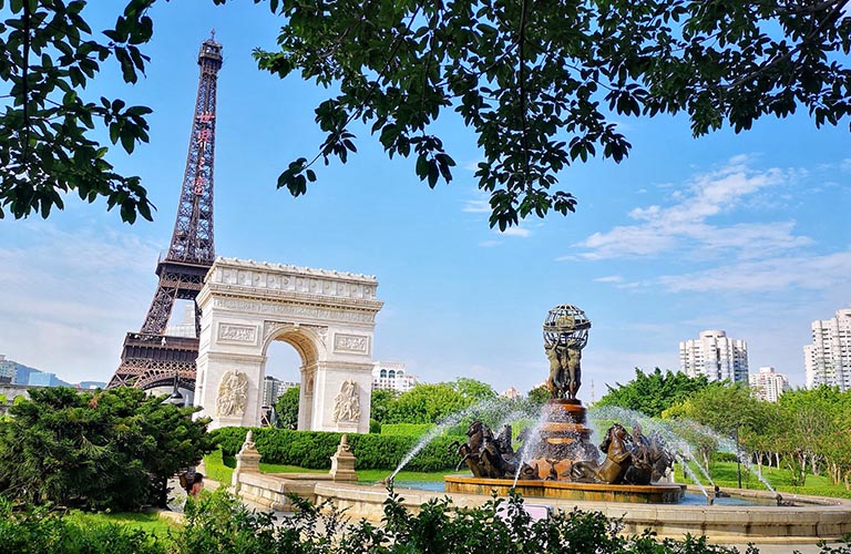 Reproduction of Eiffel Tower in Shenzhen Window of the World Shenzhen Visa on Arrival