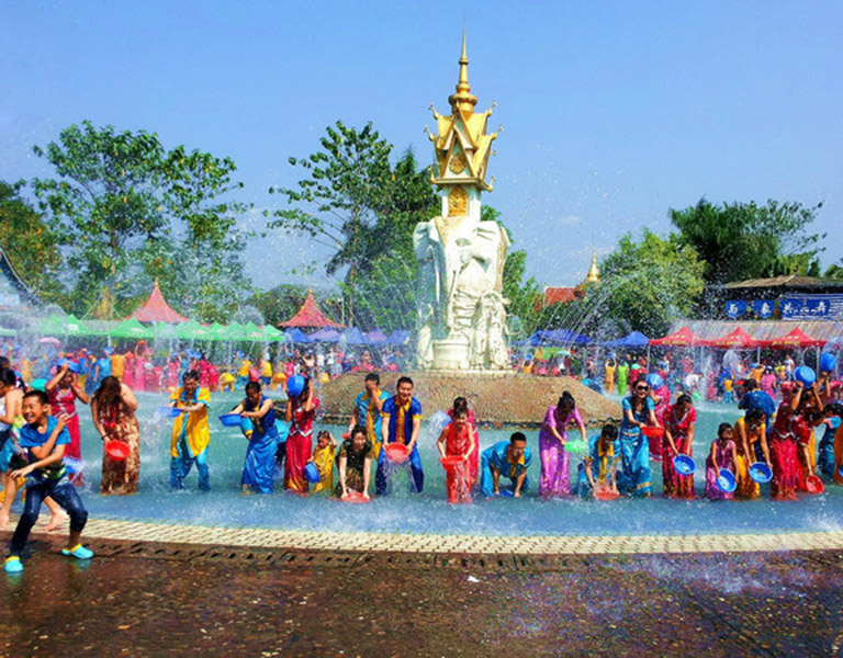 Water-Splashing Festival in Xishuangbanna China in April