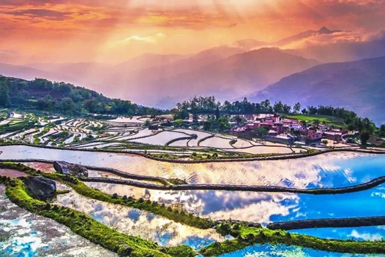 Yuanyang Rice Terraces in January Yunayang in January